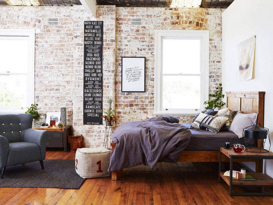 Стена из кирпича в интерьере