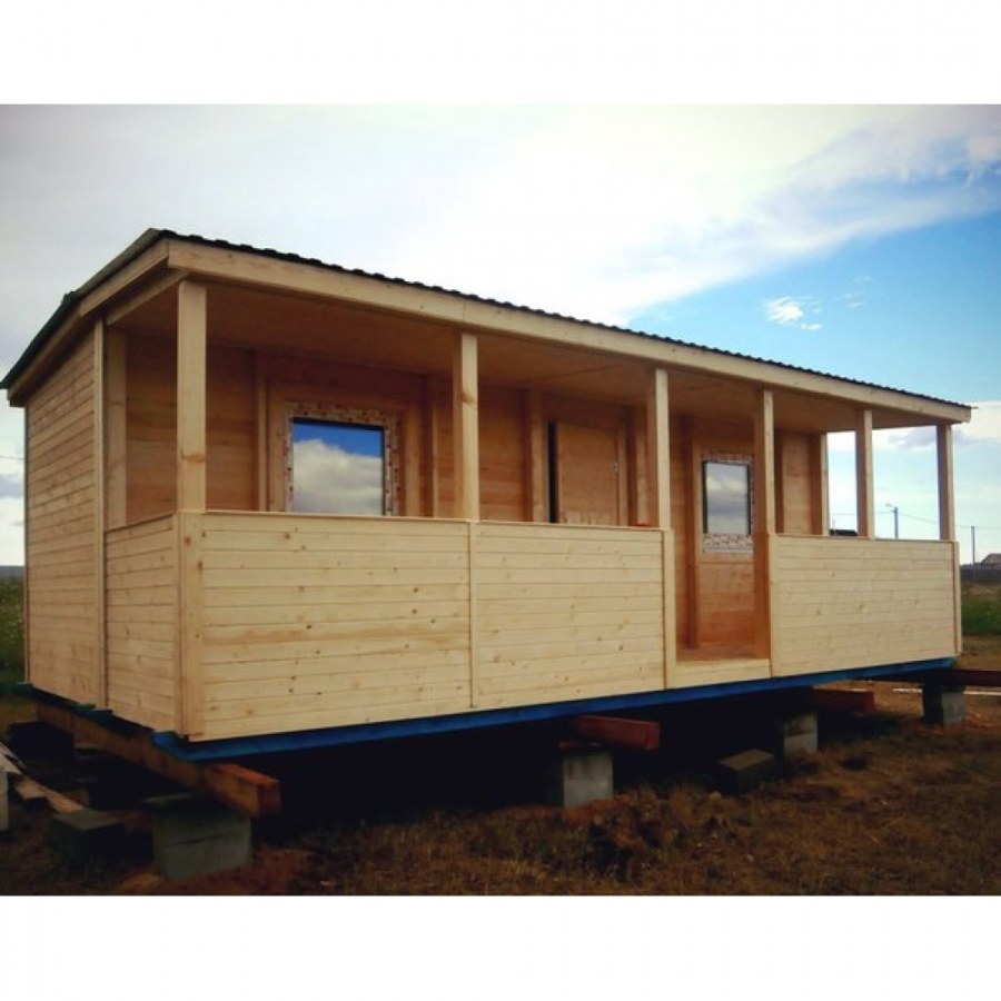 Бытовка с верандой 2,3м * 5,8м, утепленная