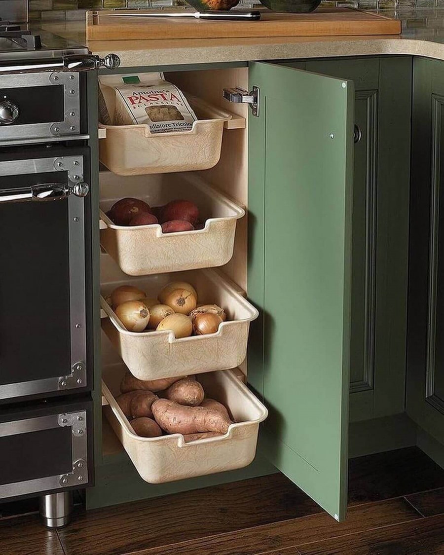 Вертикальные выдвижные ящики для кухни