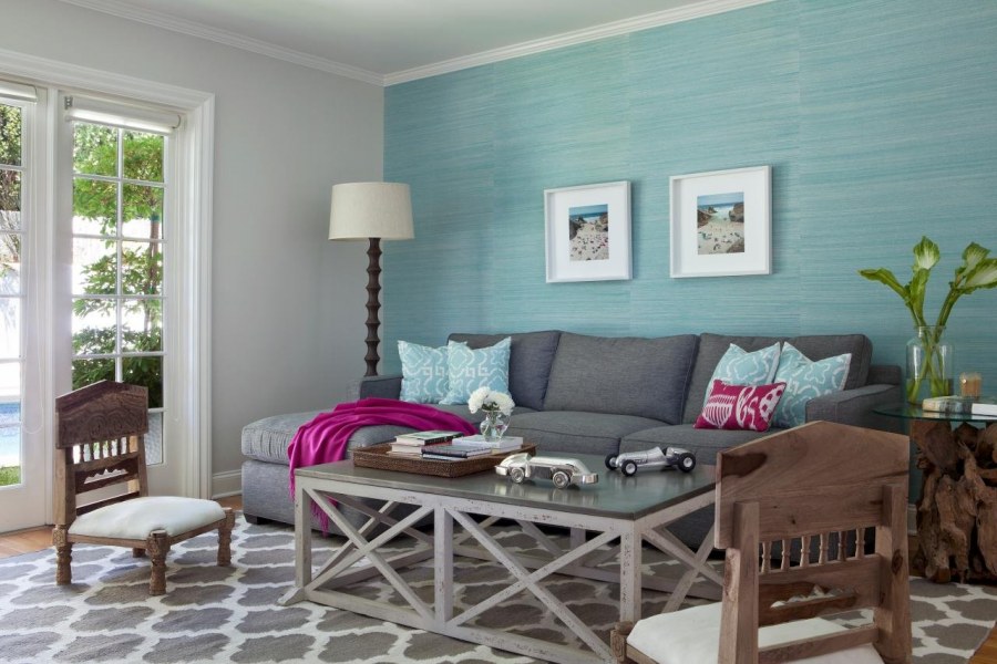 Интерьер в скандинавском стиле в бирюзовых тонах