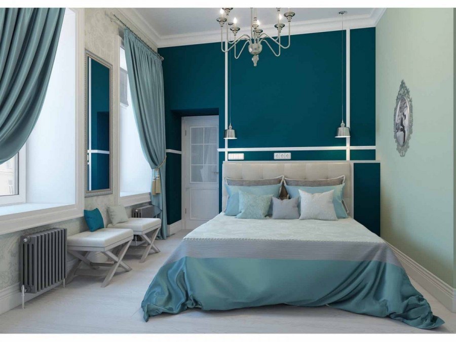 Бирюзовый и коричневый в интерьере