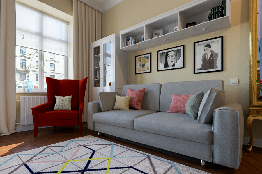 Гостиная с диваном