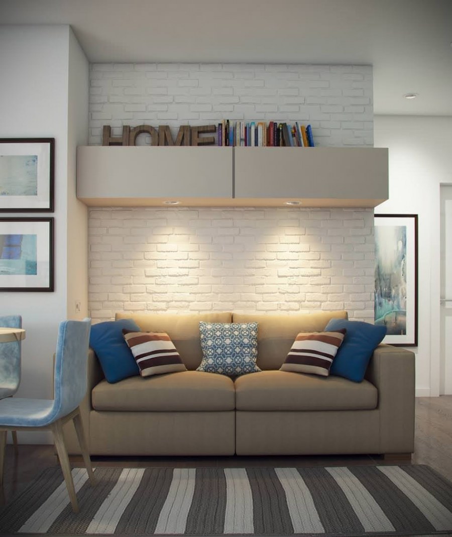 Интерьер комнаты с диваном