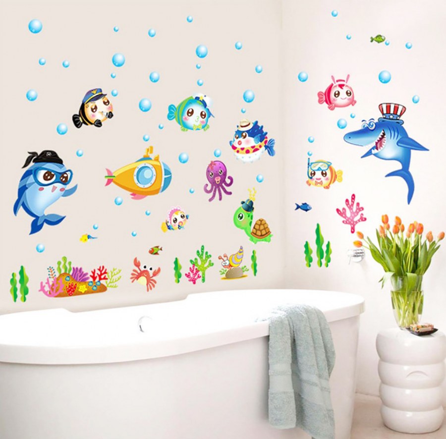 Декор стен в ванной