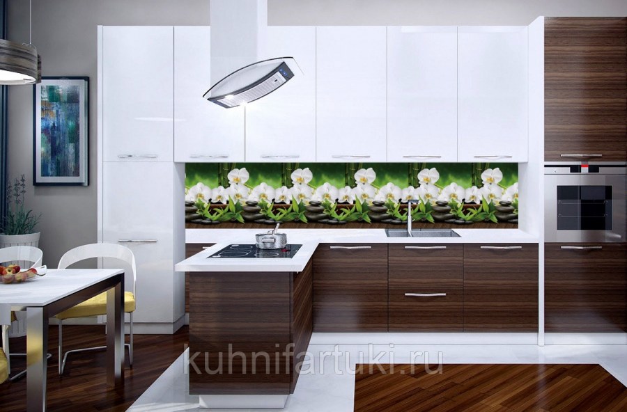 Кухонный фартук Орхидея 3000*600*1,5мм АБС Европа