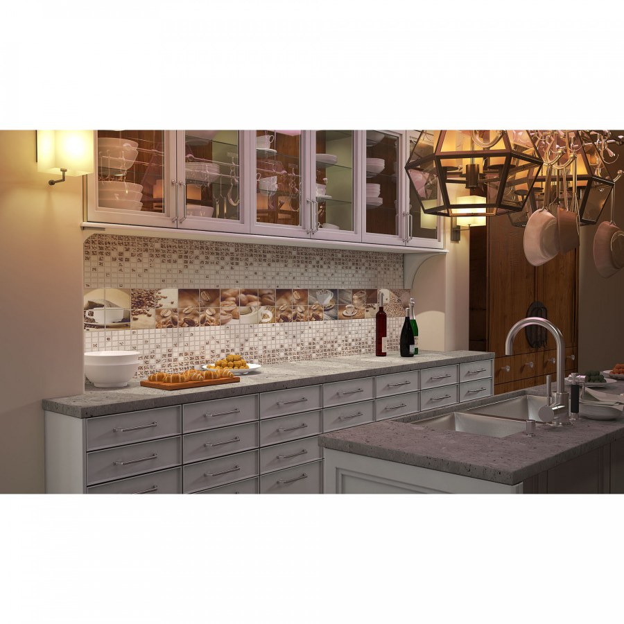 Кухонный фартук бежевый