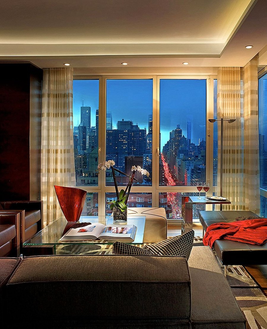 Спальня в пентхаусе в Нью Йорке