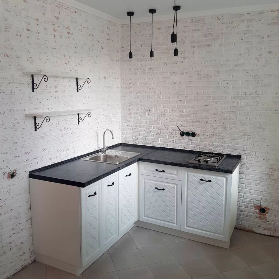 Кухня Сканди без верхних шкафов угловая