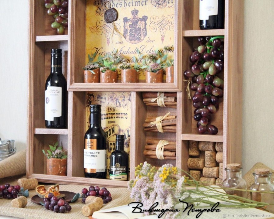 Полки из дерева на стену Виноградная лоза