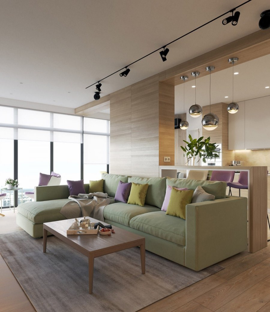 Гостиная в пастельных тонах