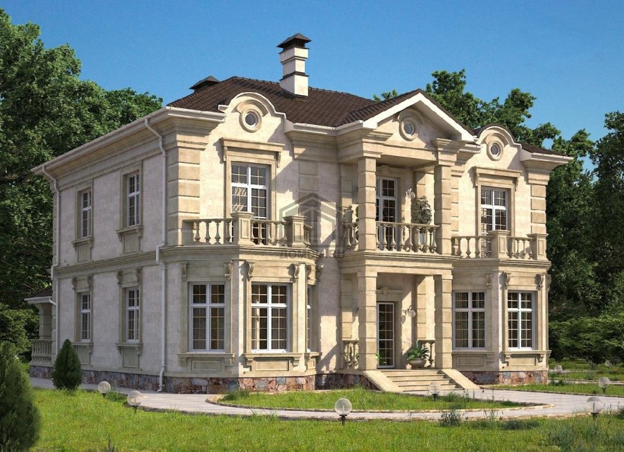 Двухэтажный особняк в стиле Ампир в Москве