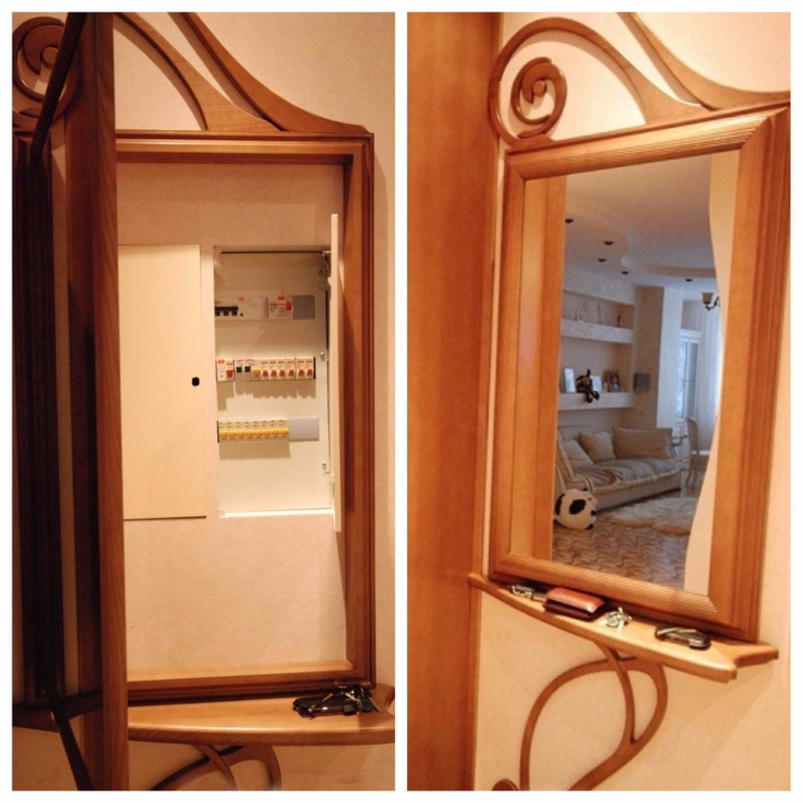 Зеркало на электрощиток в прихожей