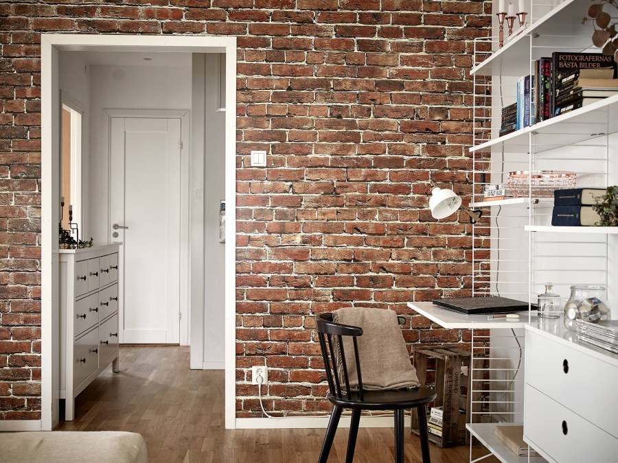 Белые кирпичики в интерьере