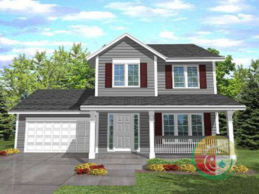 Дом с верандой спереди