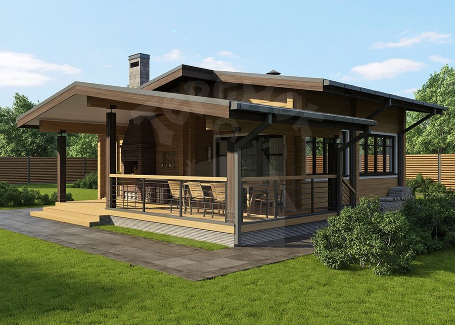 Проект бани Шале из клееного бруса