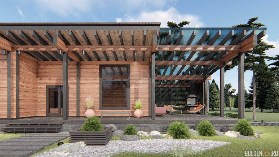 Веранда из клееного бруса