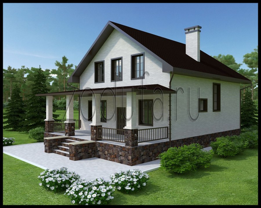 Веранда спереди дома