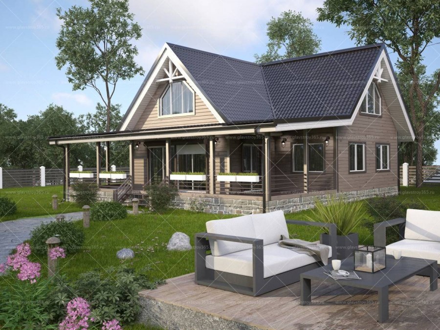 Мансардный дом с террасой