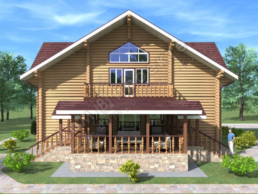 Проекты деревянных домов с верандой