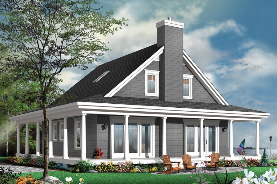 Дом с верандой по периметру