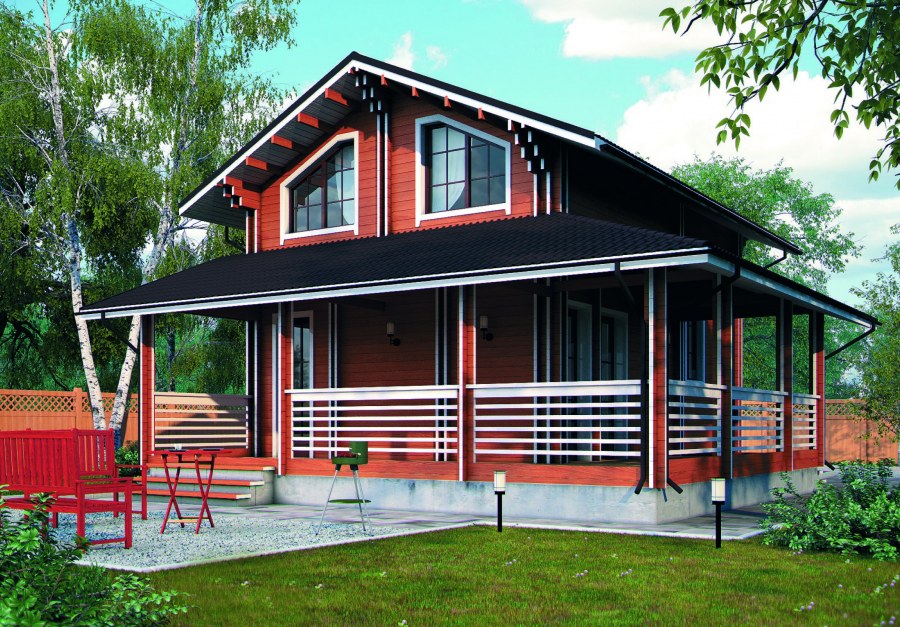 Домик с большой верандой