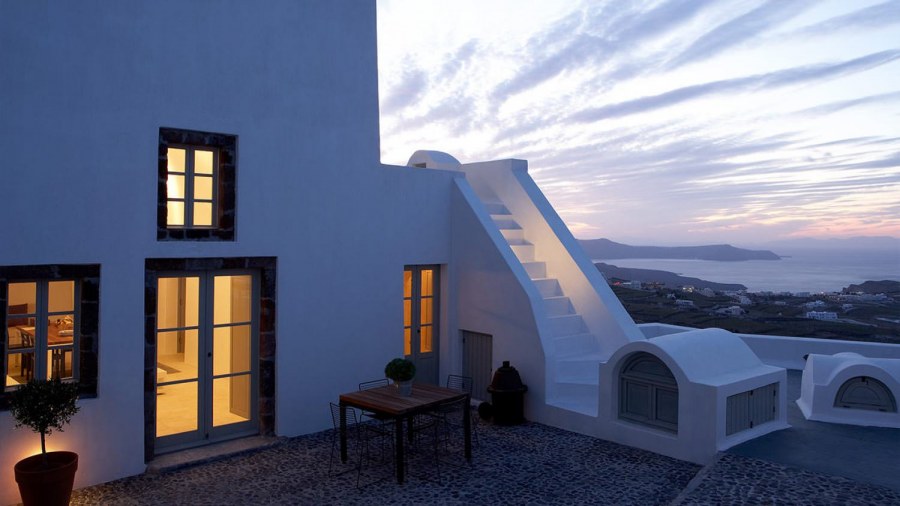 Греческий домики Санторини