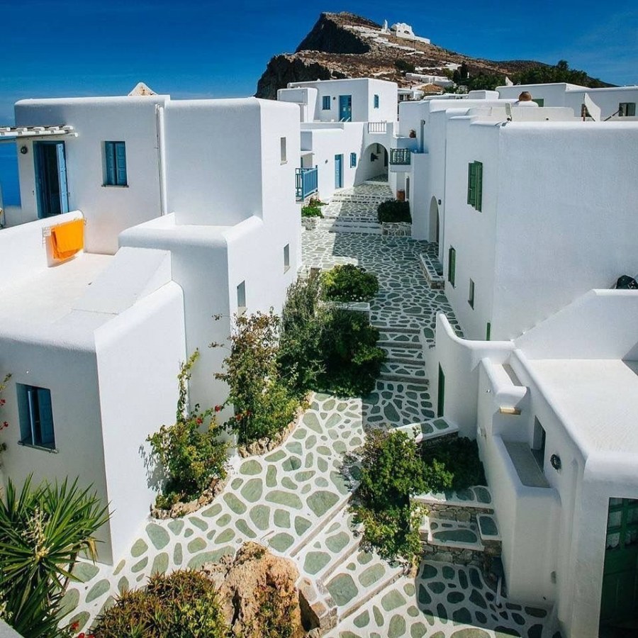 Santorini Греция белый отель