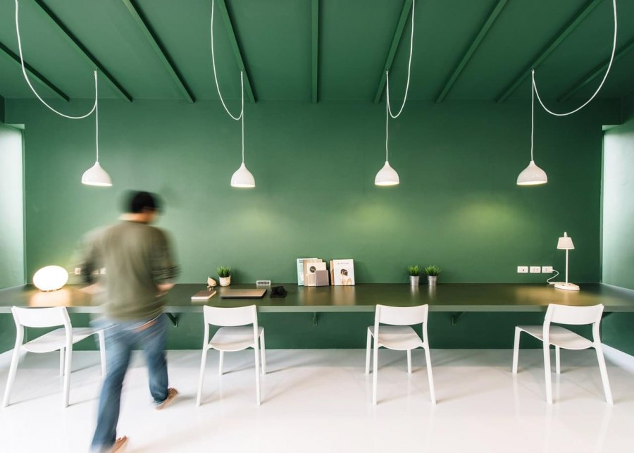 Интерьер офиса зеленый