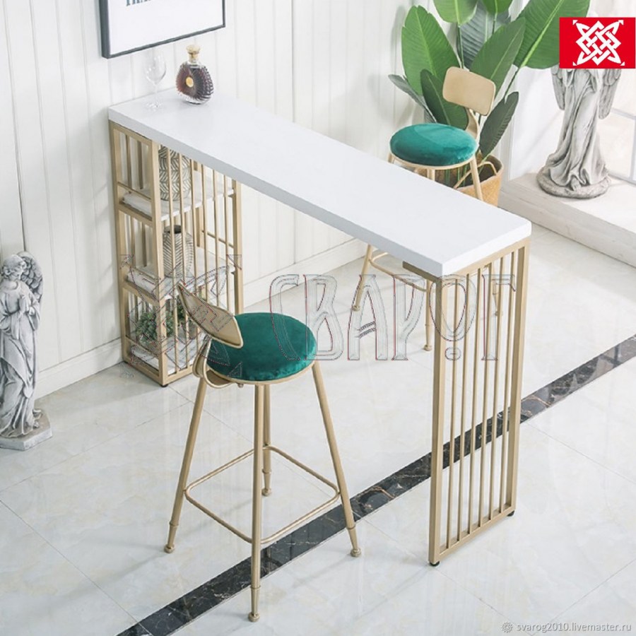 Барная стойка с металлическим подстольем