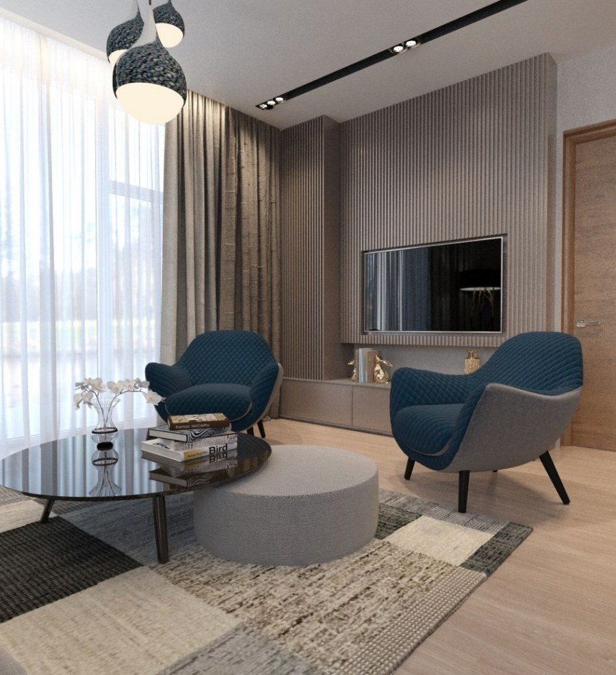 Современная планировка гостиной