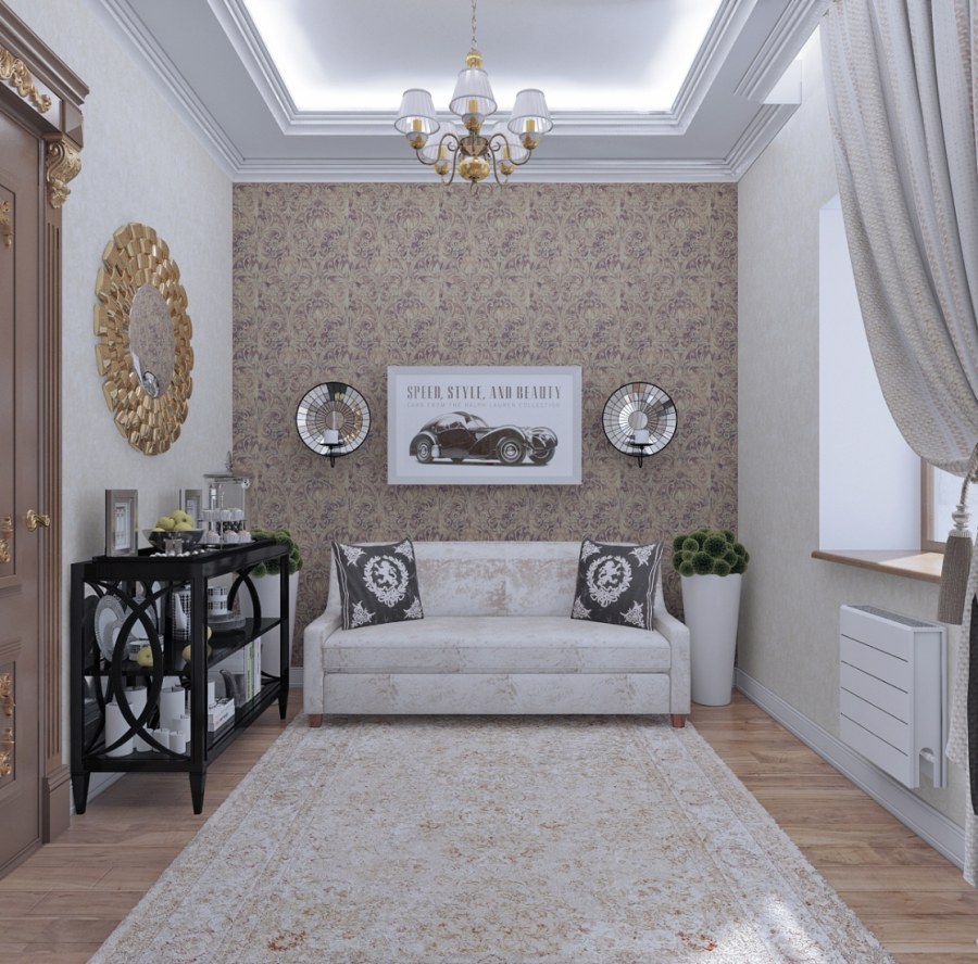 Интерьер гостевой комнаты в классическом стиле