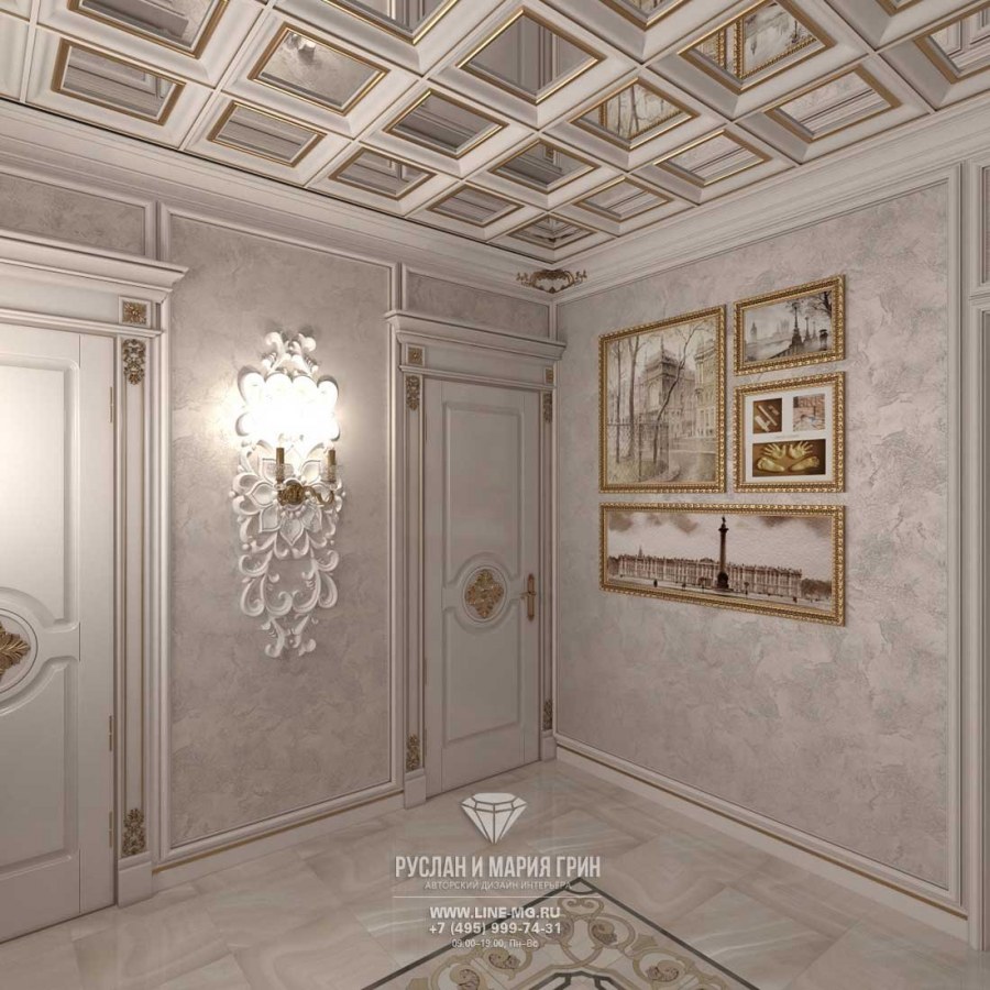 Декоративная штукатурка в интерьере коридора