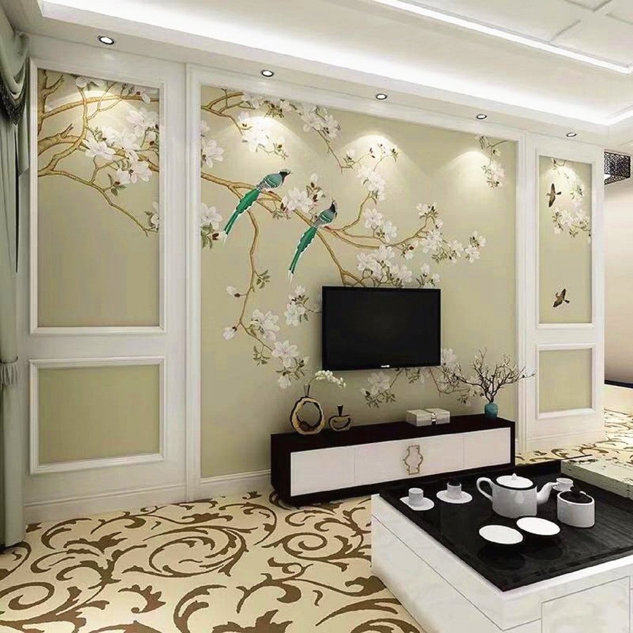 Красивая отделка стен в гостиной