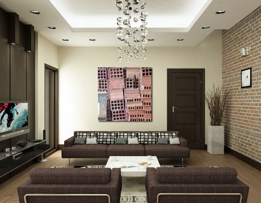 Интерьер стен в гостиной