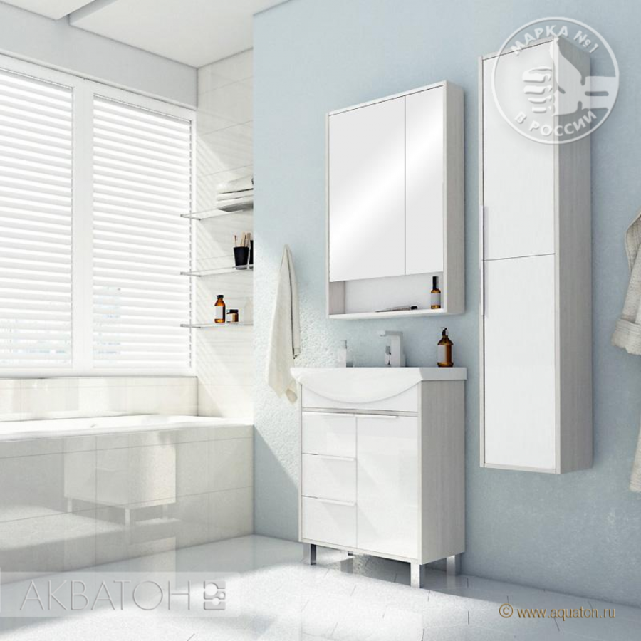 Тумба Рико 65 белый/ясень фабрик