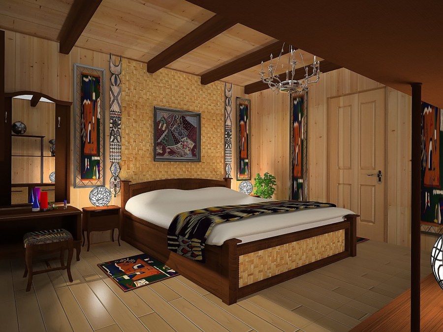 Кровать в этническом стиле