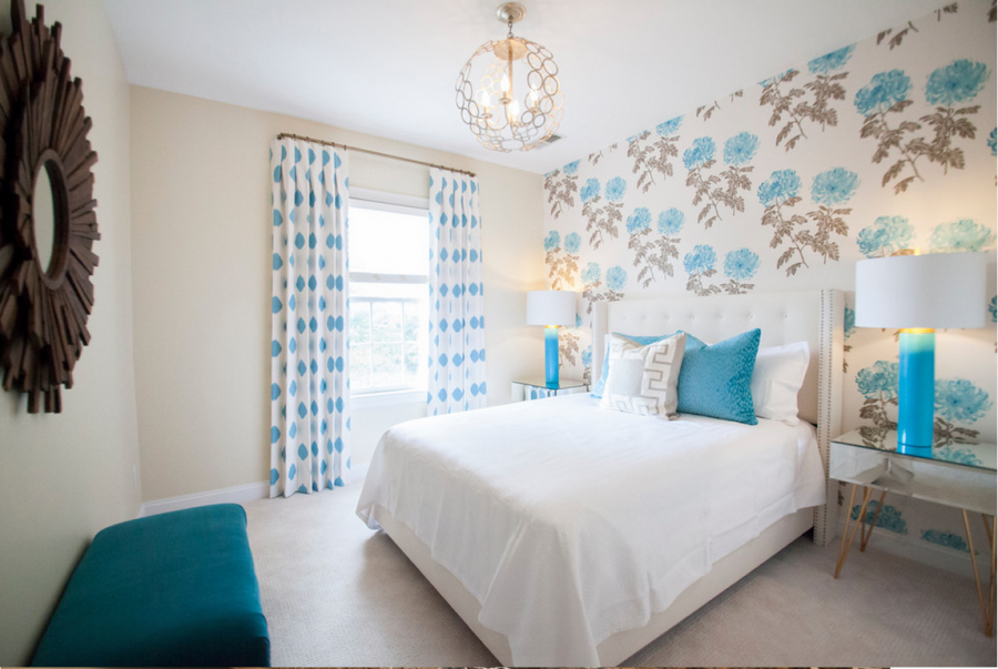 Акцентная стена в интерьере спальни