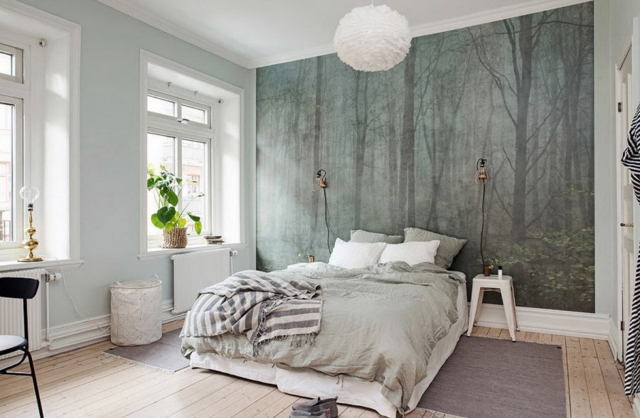 Акцентная стена в спальне