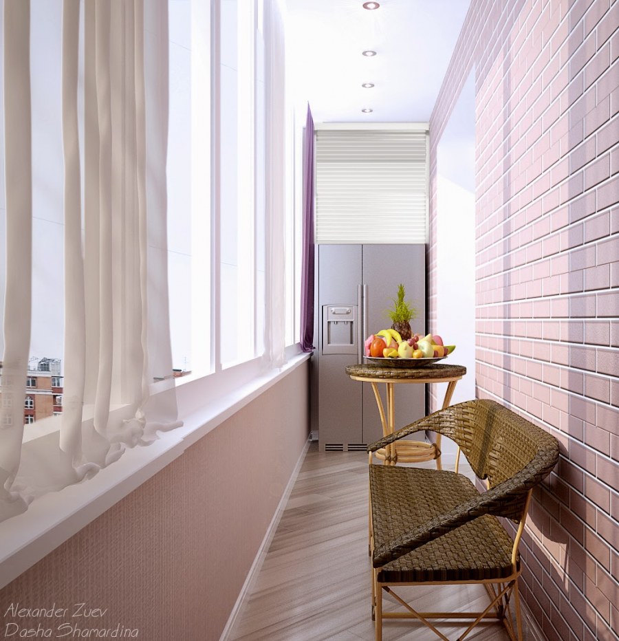 Декор узкого балкона