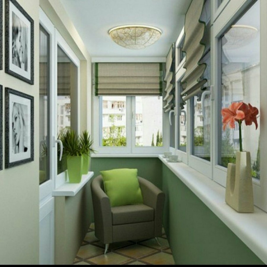 Уютный интерьер балкона