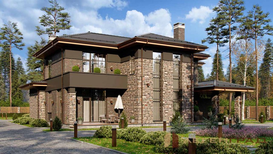 Коттедж в стиле Райта