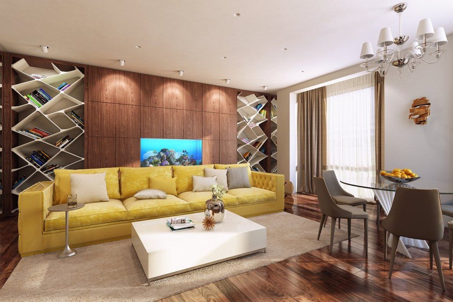 Интерьер гостиной визуализация