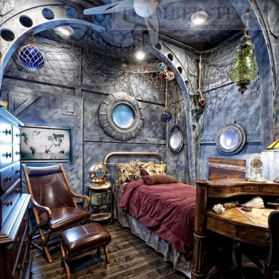 Комната для подростка в стиле стимпанк