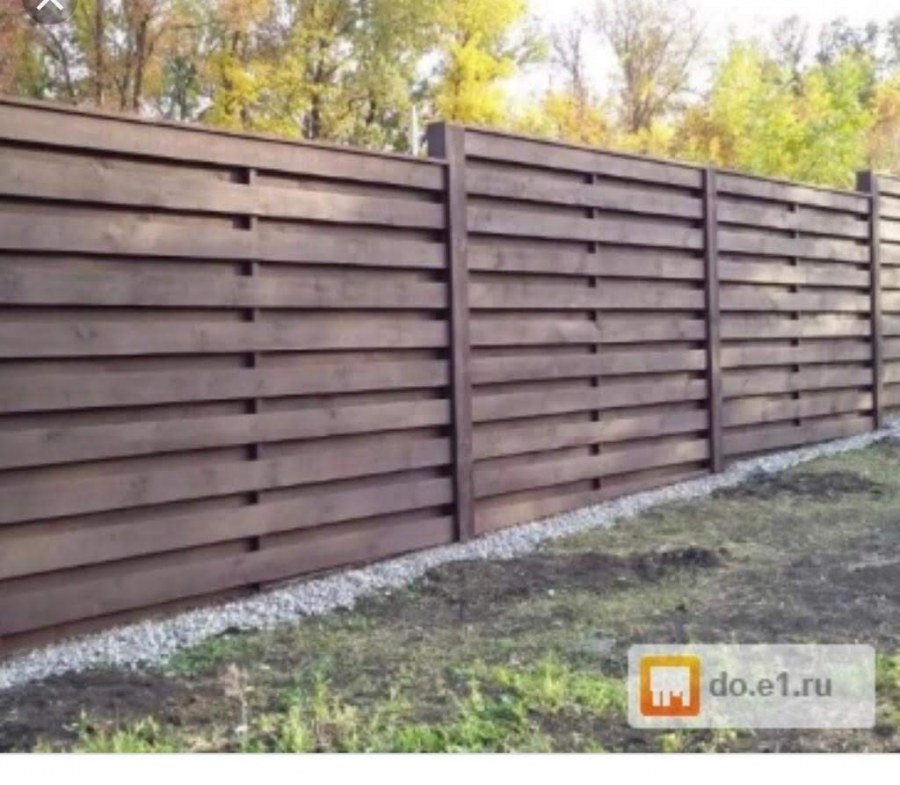 Забор деревянный горизонтальный