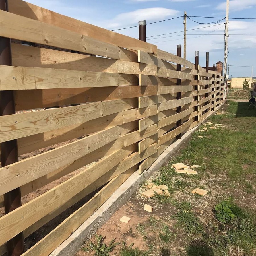 Забор плетенка из доски цена под ключ