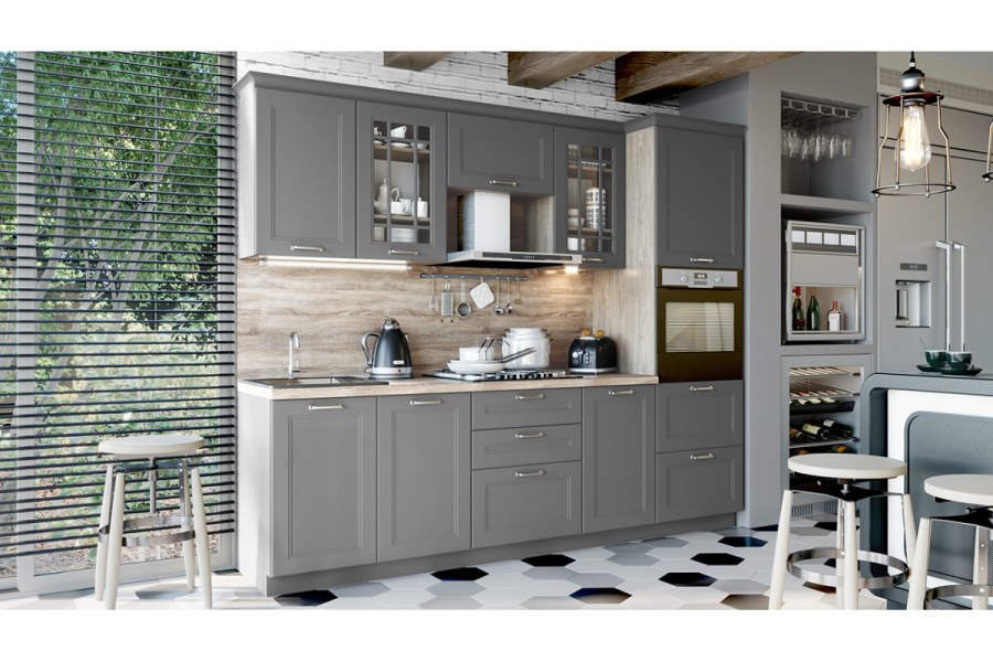Модульная кухня «Одри» (серый)