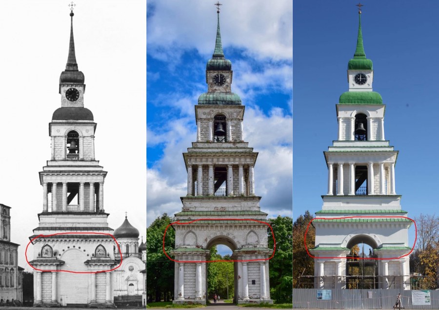 Отреставрированная колокольня в Калязине