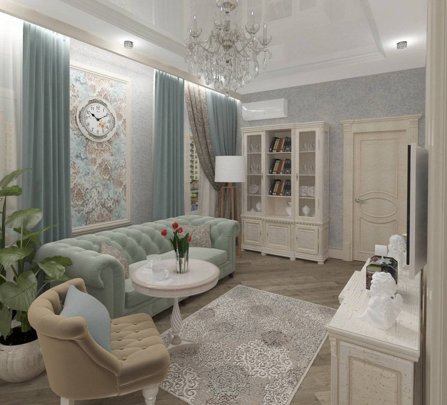 Гостиная в нежном стиле