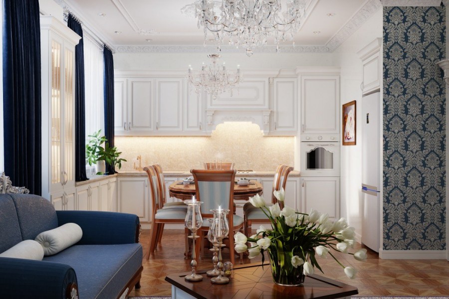 Однокомнатная в классическом стиле