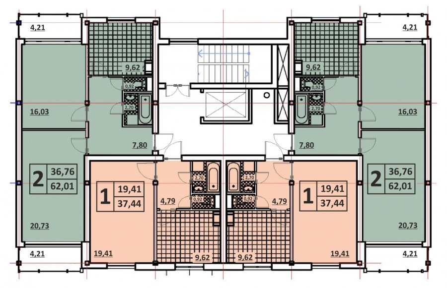 Секционный жилой дом планировка